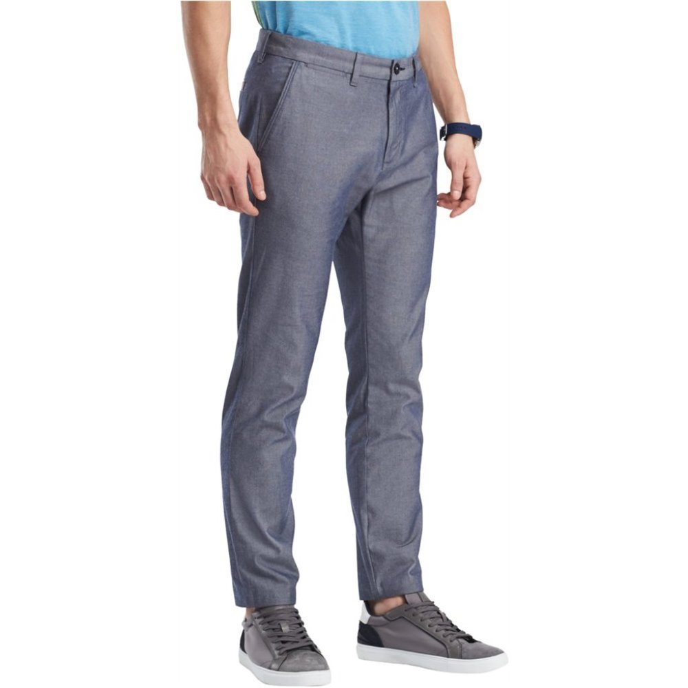 Men’s blue grey chambray chino dress pant